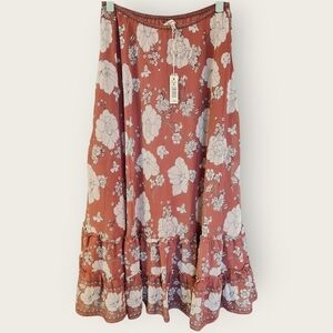 NWT Max Studio Floral MAXI Skirt Sz M